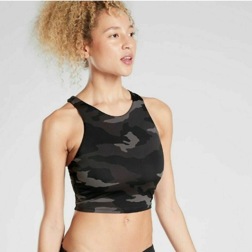 NWT Athleta A-C Freestyle Camo Crop Bikini Top - L